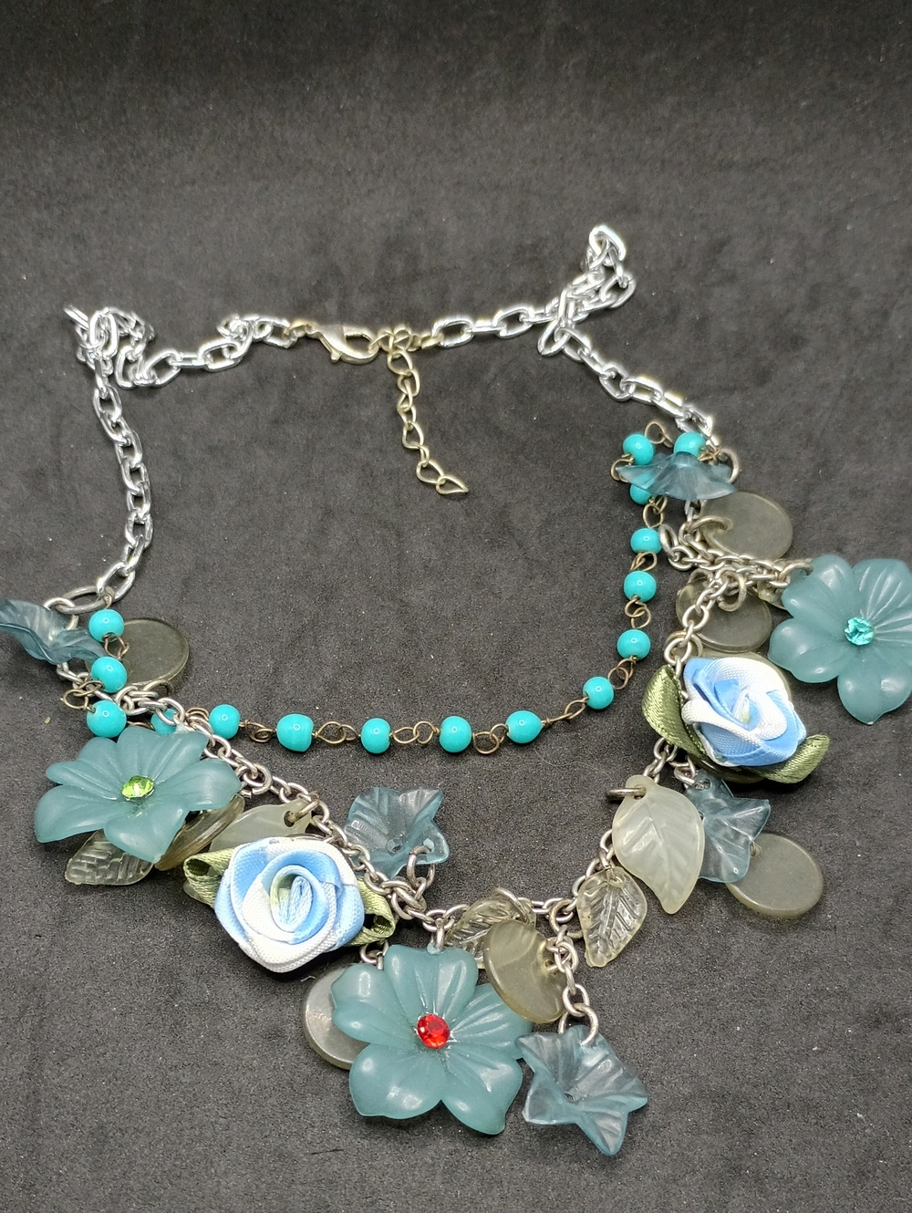 Turquoise Floral Statement Necklace - Women Jewelry